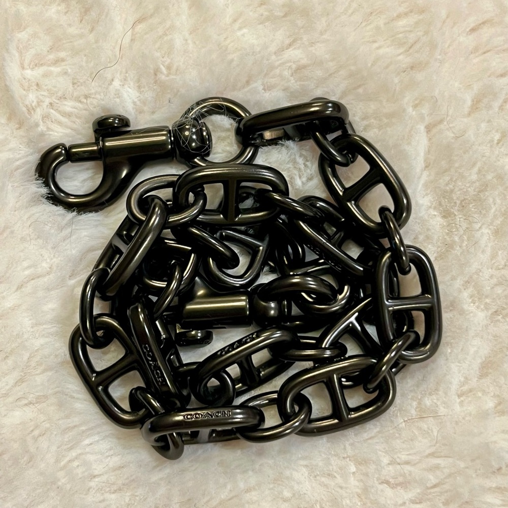 Coach Black Metal Chain Strap